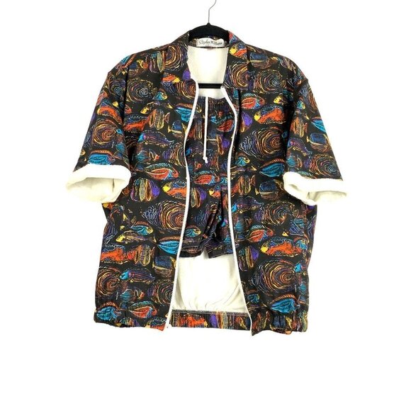 stephen williams 2 pc vintage shorts & jacket casual beach pool womens mens unis - Picture 1 of 12